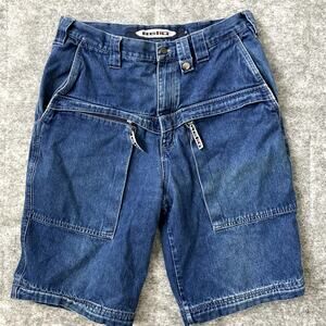 Vintage Y2K RELIQ denim jorts men large pockets jean shorts 90s size 36